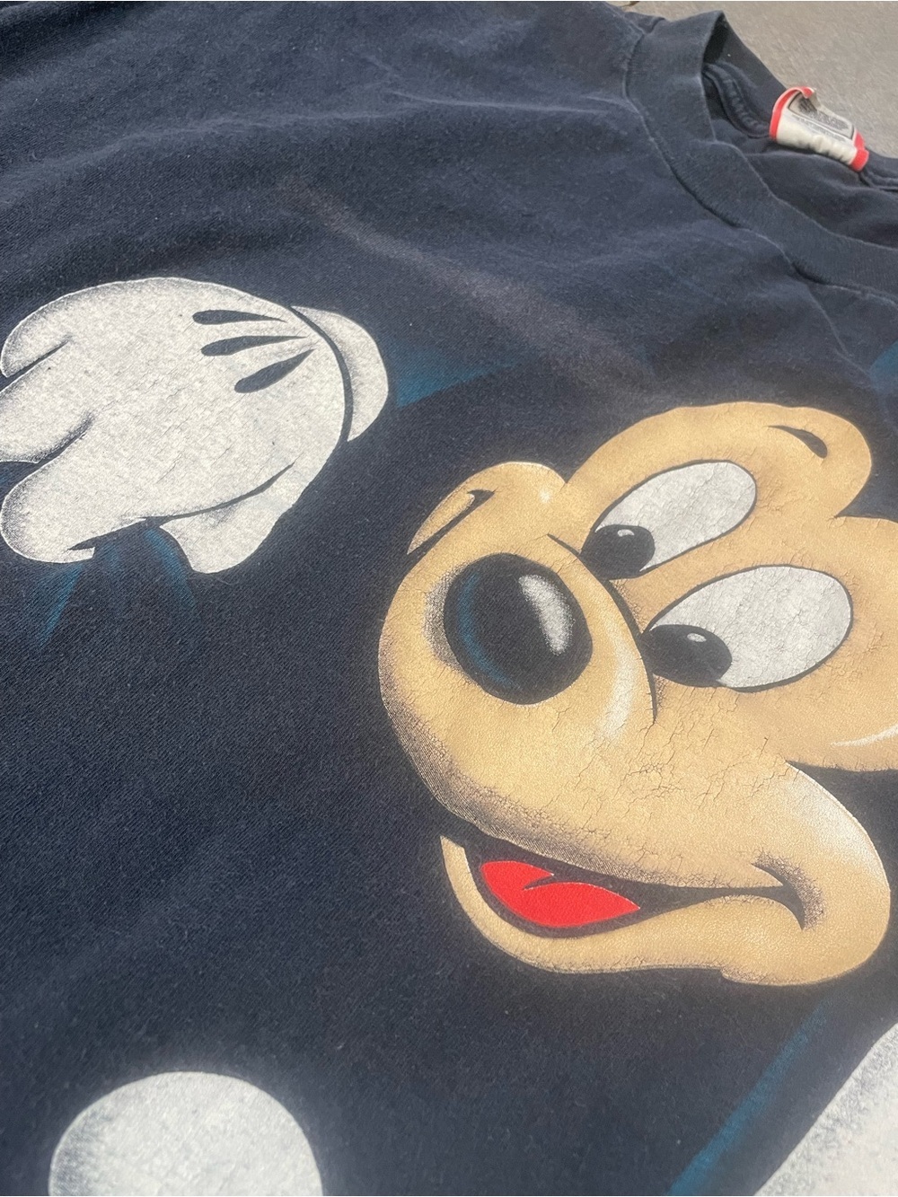 Vintage 90s Disney Big Mickey AOP Faded T-Shirt - Picture 4 of 8